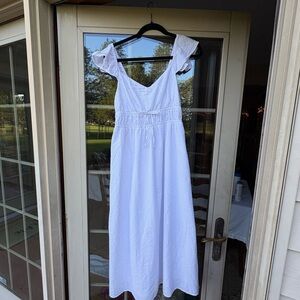 White Maxi Dress with Ruffle Sleeves